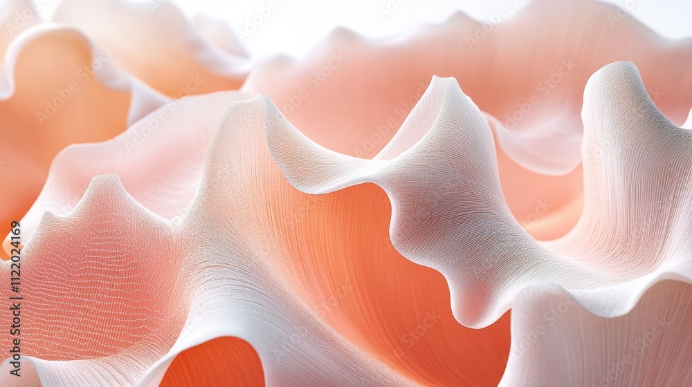 Abstract Background, Soft Pastel Orange Forms, Delicate Wavy Texture, Fluid Art, Elegant, Minimalist Abstract Background, Soft Pastel Orange Forms, Delicate Wavy Texture, Fluid Art, Elegant, Minimalist