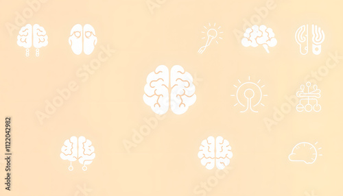 Psychology elements - minimal thin line web icon set. Outline editable icons collection. Simple vector illustration isolated highlighted by white, png photo