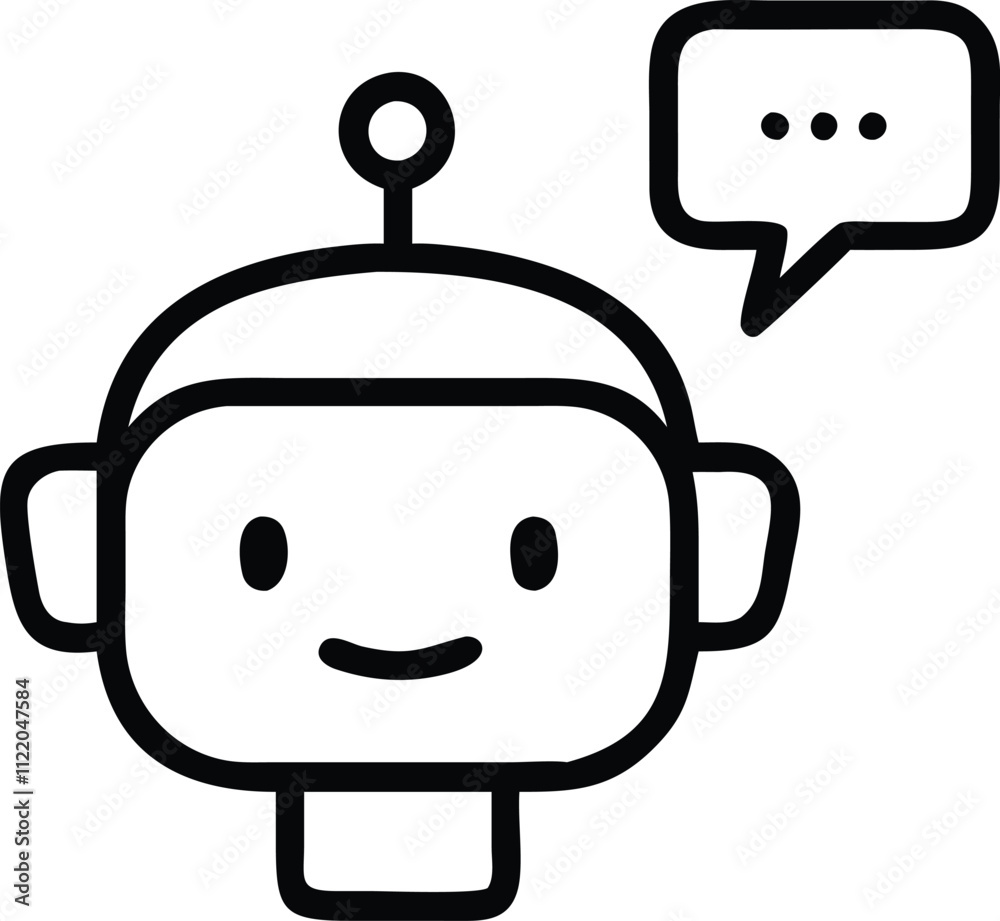 Obraz premium Chat bot icon vector illustration