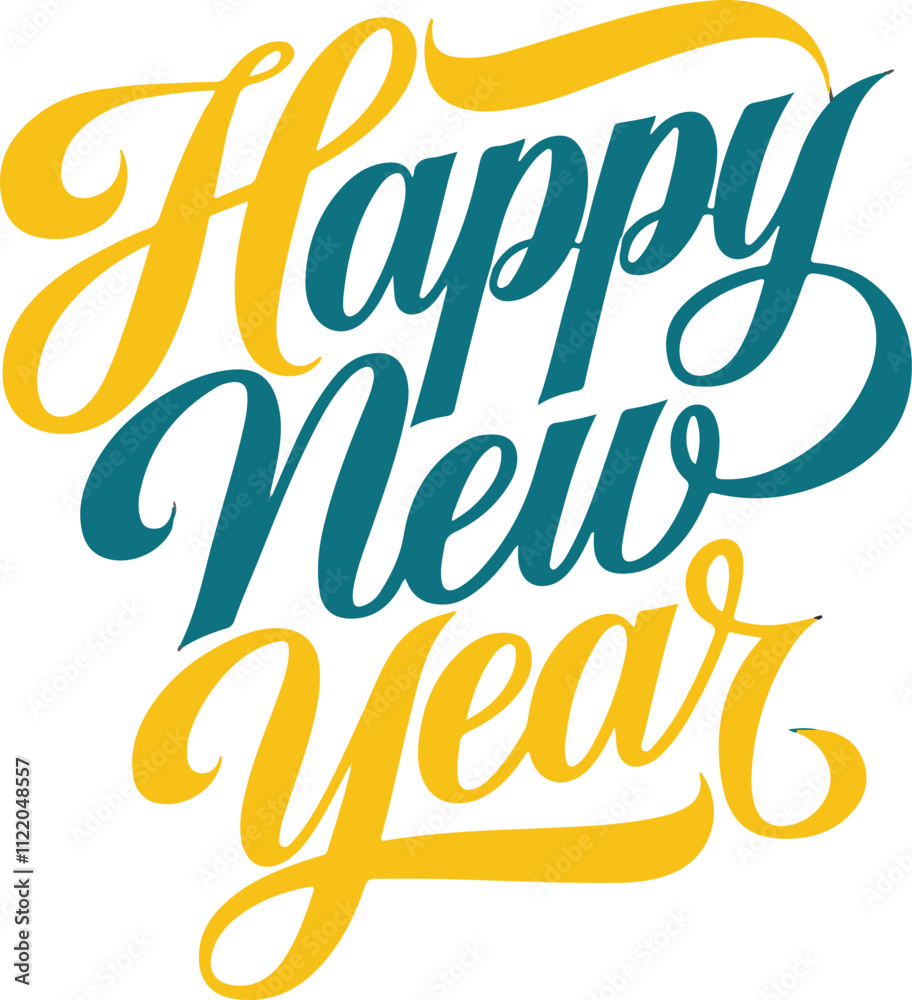 Obraz premium Happy New Year typography t shirt 