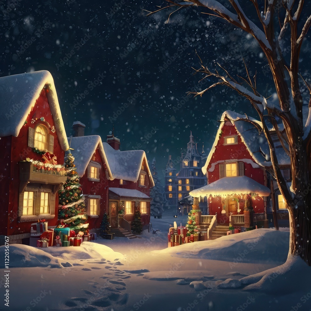 Fototapeta premium Christmas night in the city