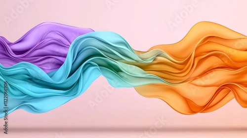 a photostock of a clean vector illustration of abstract waves in gradient tones, creative visuals 2025 photo