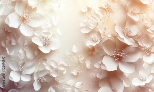 white floral ornament background, Generative AI