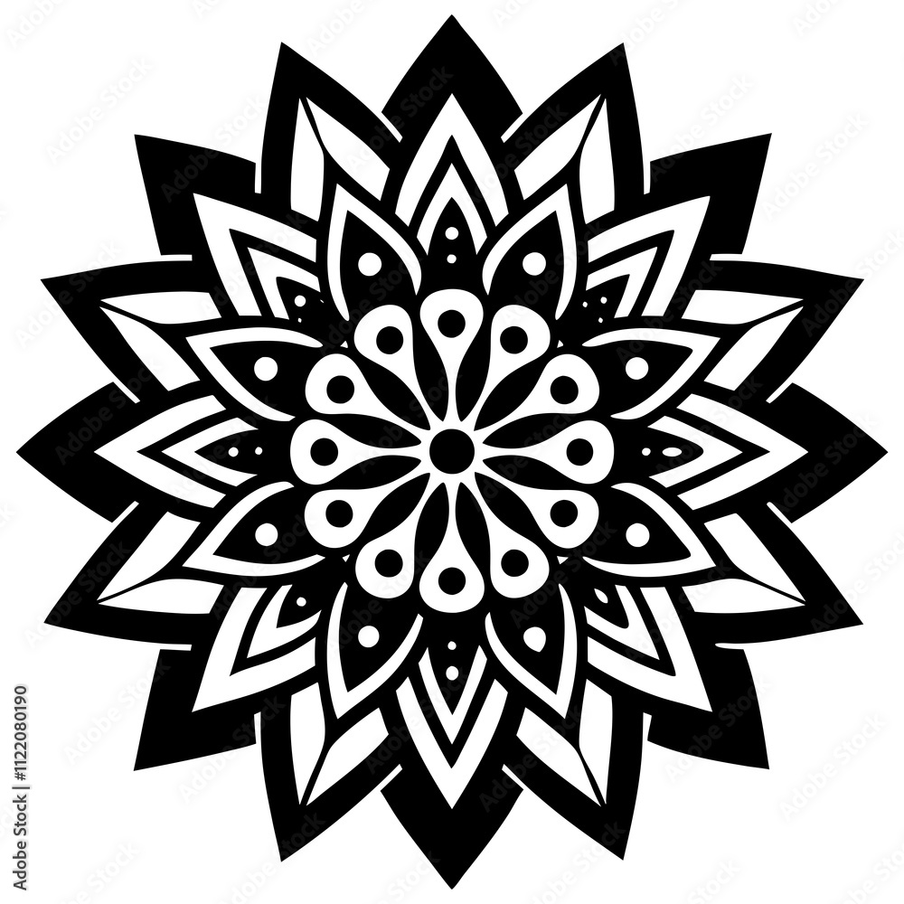 Elegant Mandala Silhouette Elegant Mandala Silhouette