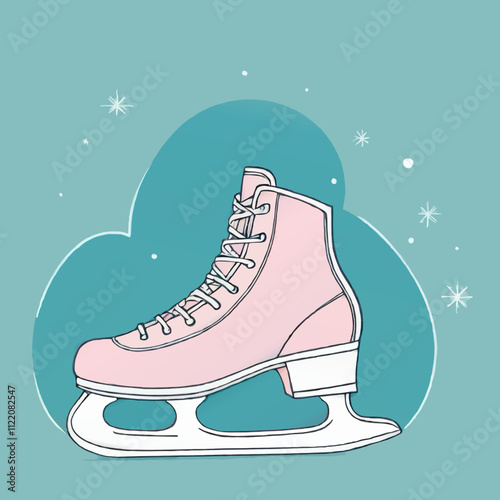 ice skating shoe cartoon vector