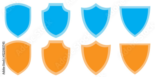 Shield icon set. Defense symbol. Security sign. Safe guard vector illustration