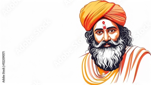 vector illustration of Guru Ravidass Jayanti. photo