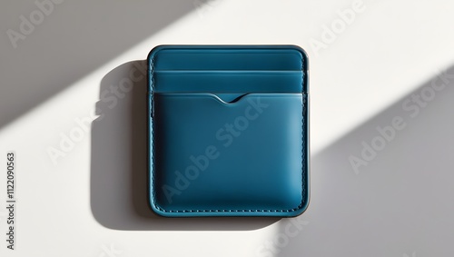 Blue card holder isolated on white background photo