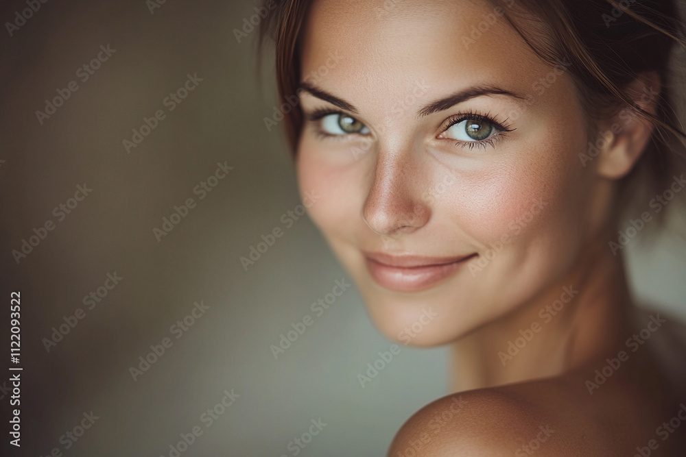 Fototapeta premium Portrait of a smiling woman with captivating eyes