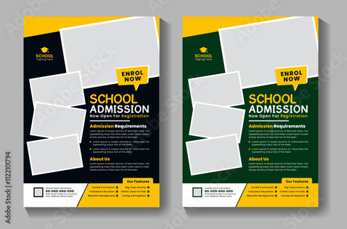 School Education Admission Flyer Design Banner Template