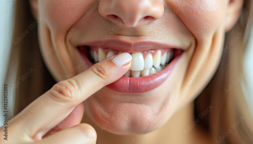 Naklejka premium Closeup of a happy woman's smile