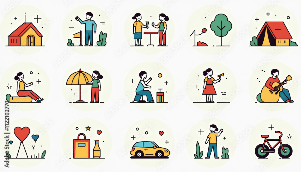 Obraz premium Simple Lifestyle Illustrations