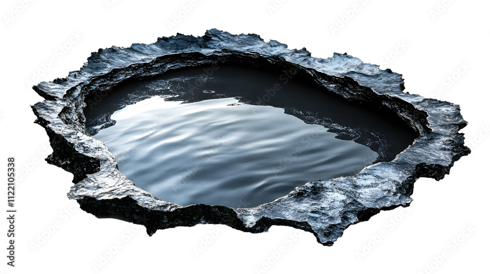 Fototapeta premium A large hole in the ground with water in it