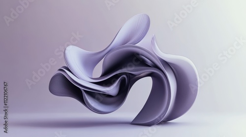 Abstract fluid sculpture in soothing lavender hues. photo