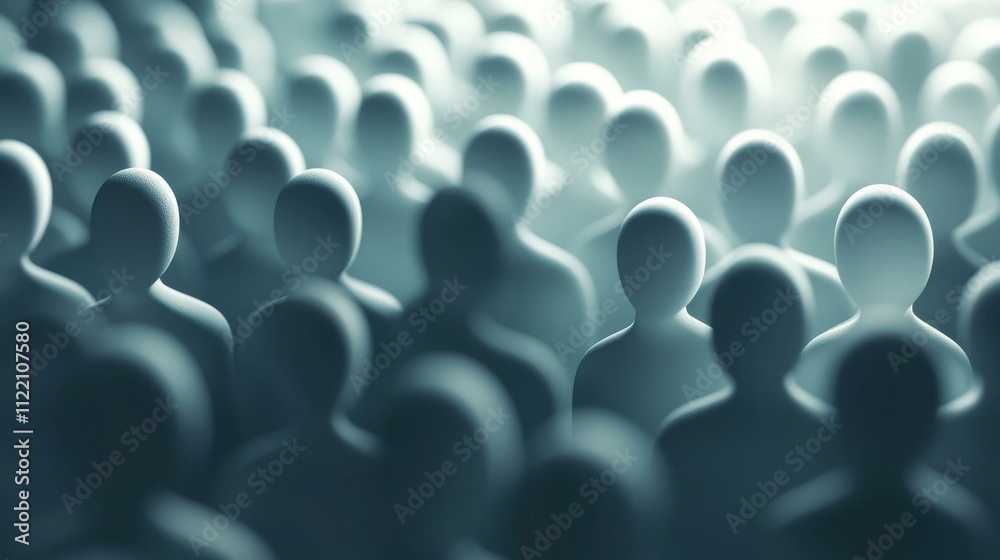 Fototapeta premium Abstract representation of a large crowd.