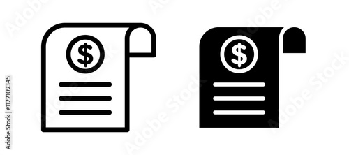 Receipt icons for web ui designs