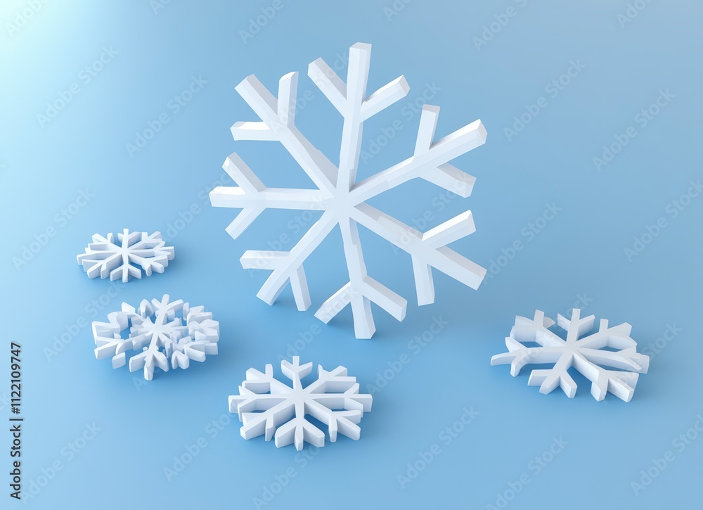 Blue snowy background with white snowflakes floating Blue snowy background with white snowflakes floating
