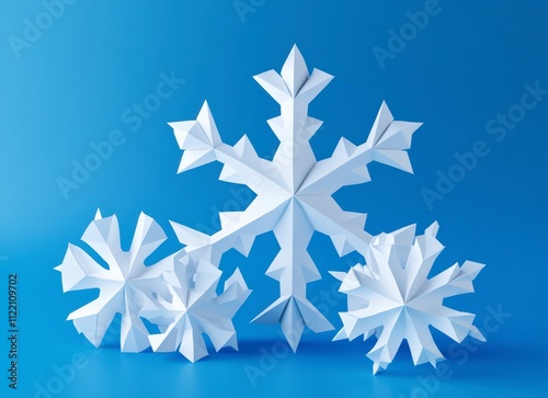 Isolated blue snowflake design on a light background