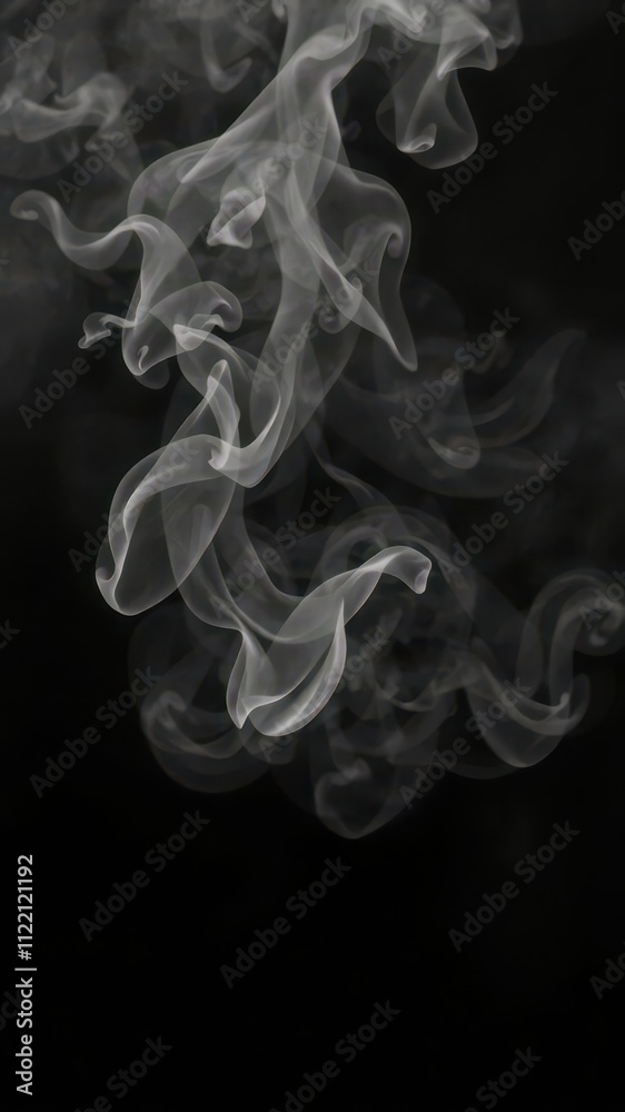 Fototapeta premium Abstract smoke texture flowing over dark background creating a mesmerizing and mysterious design, dark, design