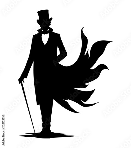 silhouette of an elegant gentleman person