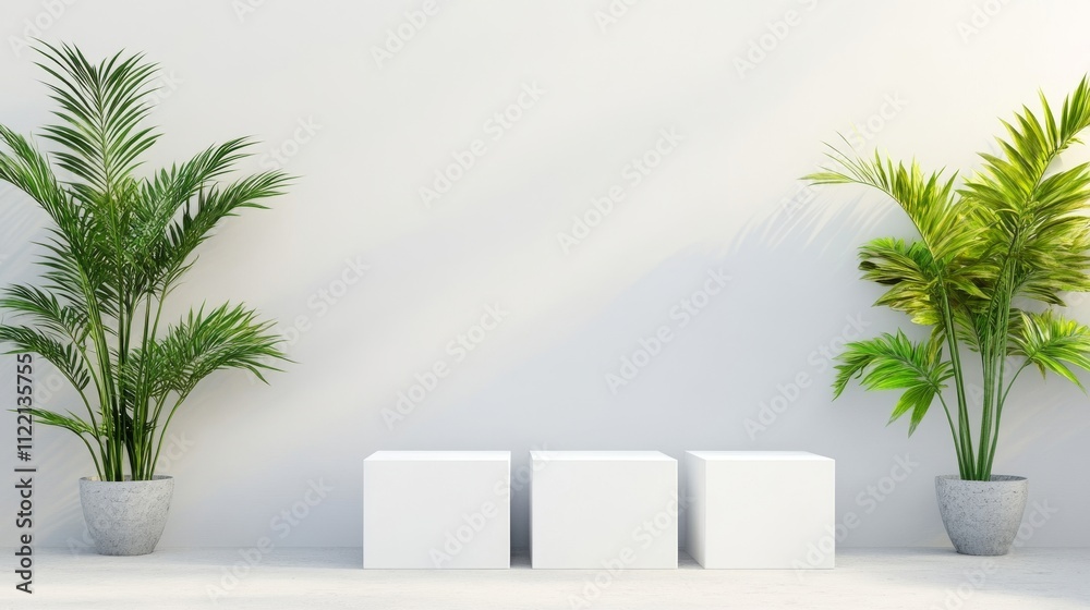 Modern interior with greenery and minimalist design. Modern interior with greenery and minimalist design.