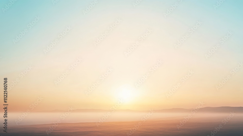 Fototapeta premium Serene dawn landscape with soft sunlight.