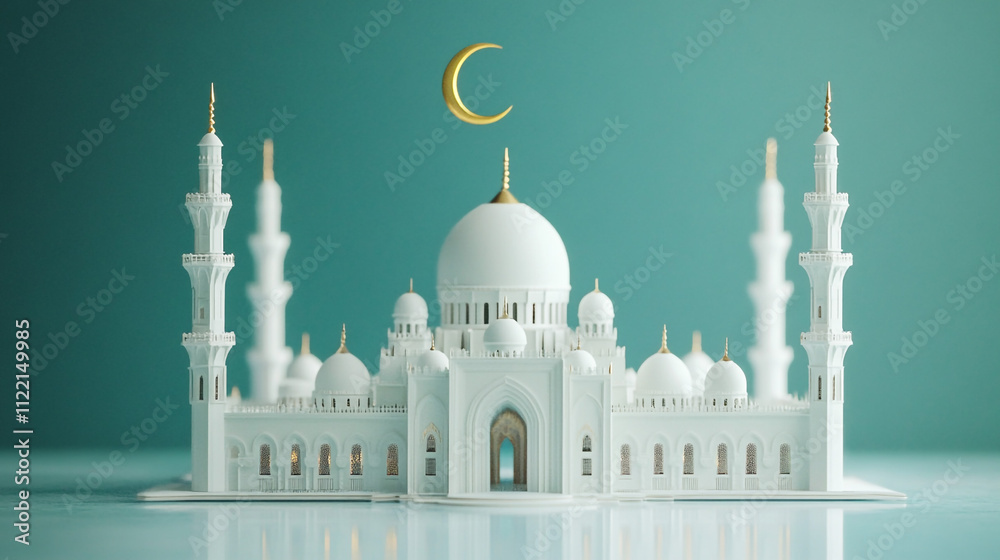 Obraz premium Majestic Mosque Model Ramadan Islam Eid Architecture Religion