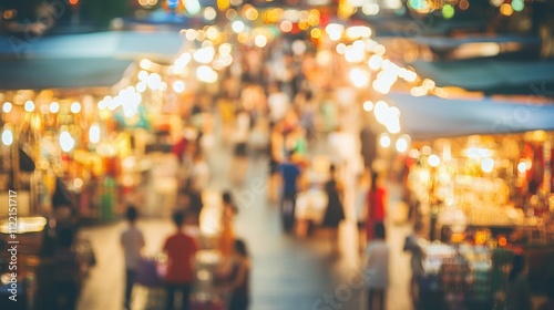 Wallpaper Mural Vibrant night market filled with glowing lights. Torontodigital.ca