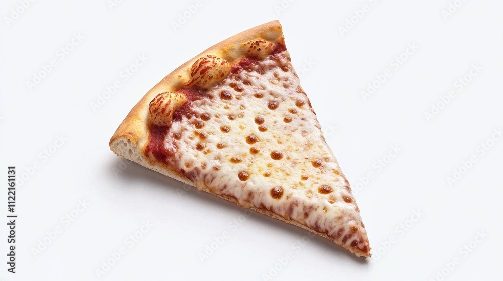 Fototapeta premium Delicious Cheese Pizza Slice on White Background