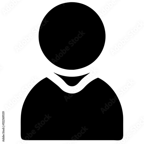User profile icon for apps and websites design, minimalistic style, black and white colors
