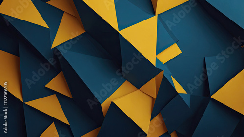 Yellow blue abstract creative background blue abstract background geometric background photo