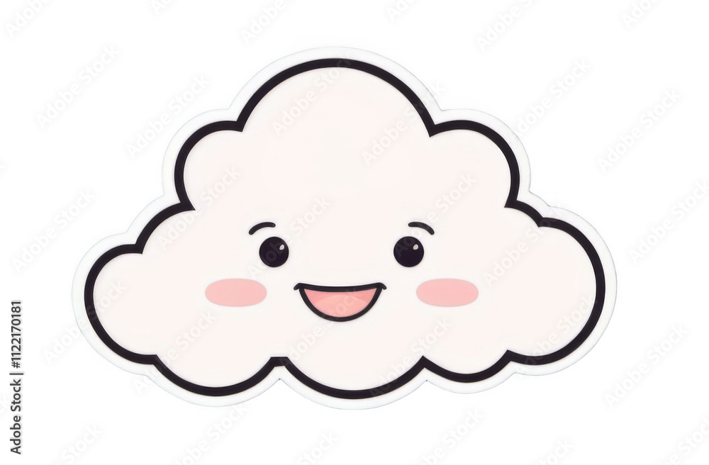 Naklejka premium Joyful cloud with a face sticker