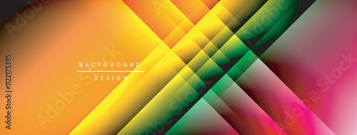 Dynamic shadow lines with gradient colors geometric background