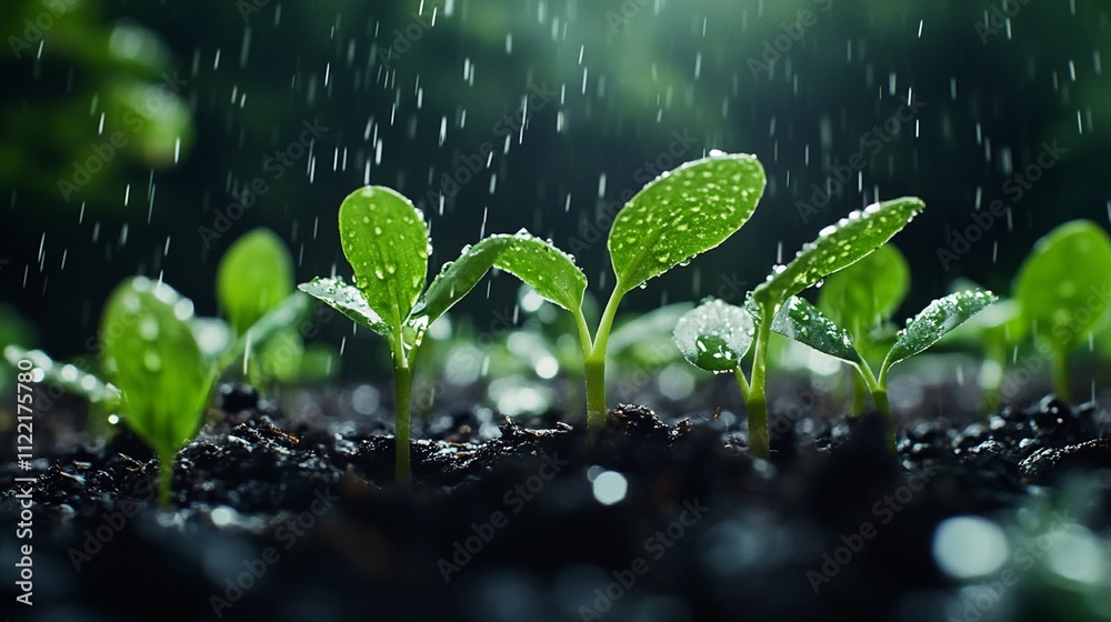 Illustration of fresh green sprouts in soil, emphasizing organic farming and sustainable agricultural techniques. Illustration of fresh green sprouts in soil, emphasizing organic farming and sustainable agricultural techniques.