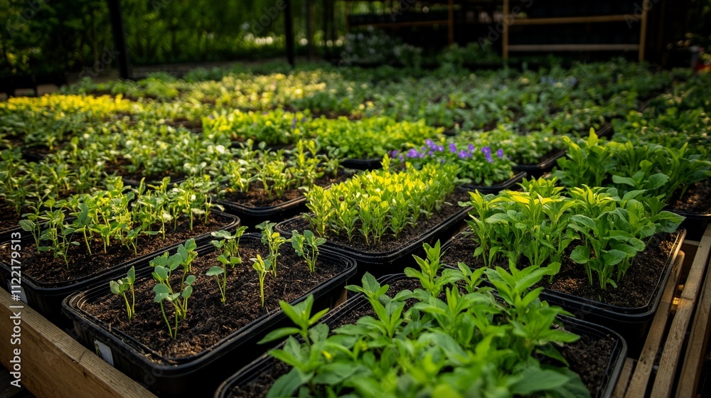 Tiny green seedlings in nutrient-rich soil, symbolizing growth, renewal, and the foundation of agricultural success. Tiny green seedlings in nutrient-rich soil, symbolizing growth, renewal, and the foundation of agricultural success.