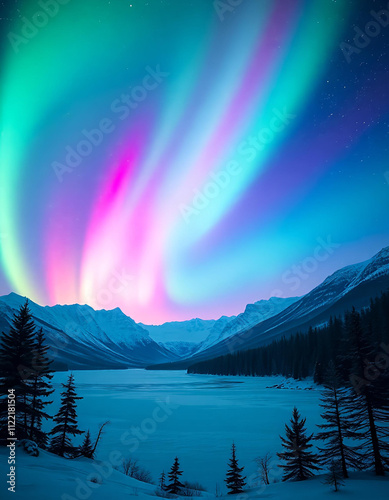 northern lights in the sky ,aurora