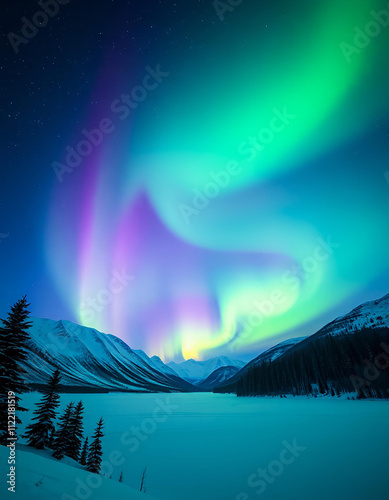 northern lights in the sky ,aurora
