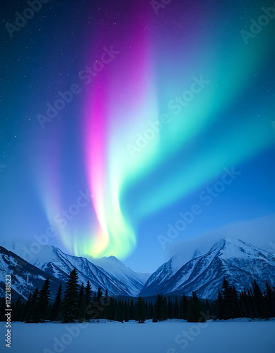 northern lights in the sky ,aurora