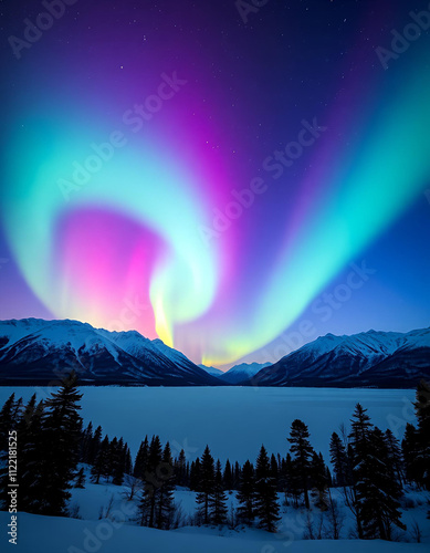 northern lights in the sky ,aurora 