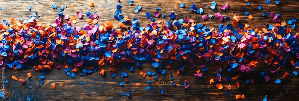 Obraz premium Pile of Colorful Confetti for New Year 2025