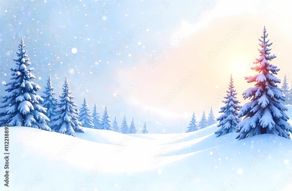 Obraz premium Panoramic winter background with space for copying