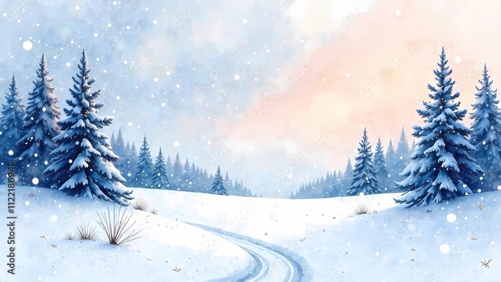Obraz premium Panoramic winter background with space for copying