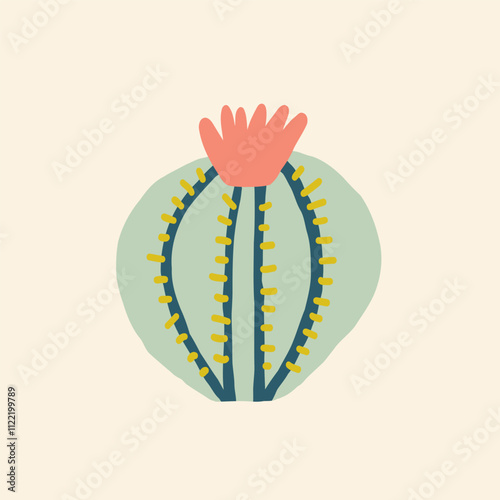 Colorful Cactus With Flower