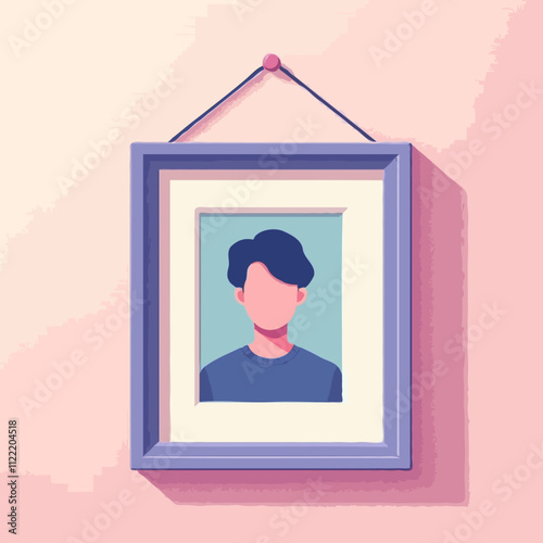 Modern Aesthetic Art: Minimalistic Portrait Illustration in Pastel Colors for Stylish Interior Decor