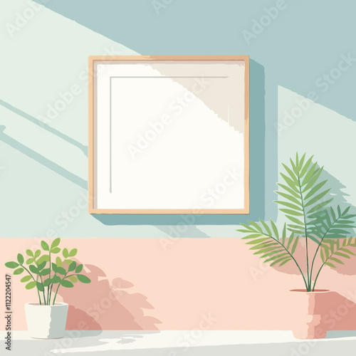 Modern Minimalist Interior Decor: Bright and Stylish Home Office with Greenery and Natural Light