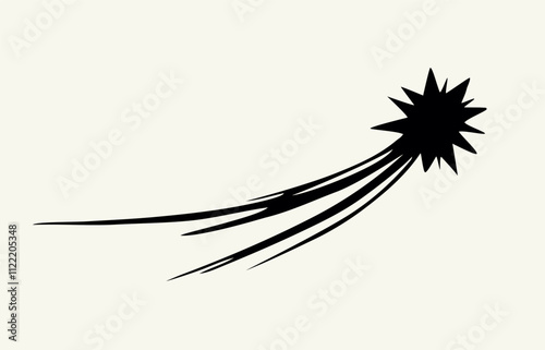 Flying comet with a tail. Vector drawing
