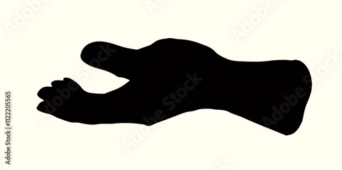 Young human hand. Vector drawing