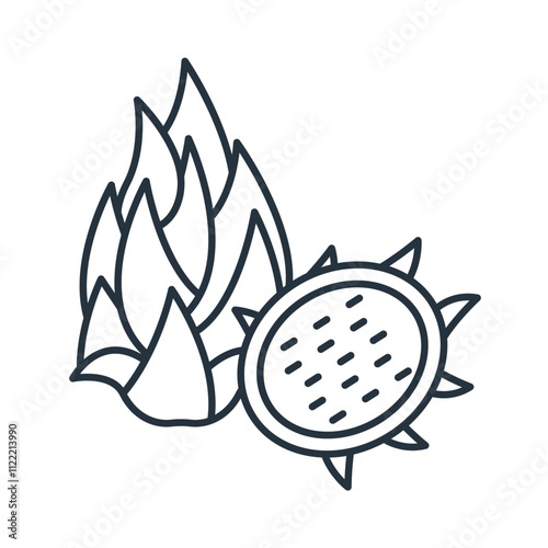 dragon fruit icons symbol vector elements for infographic web