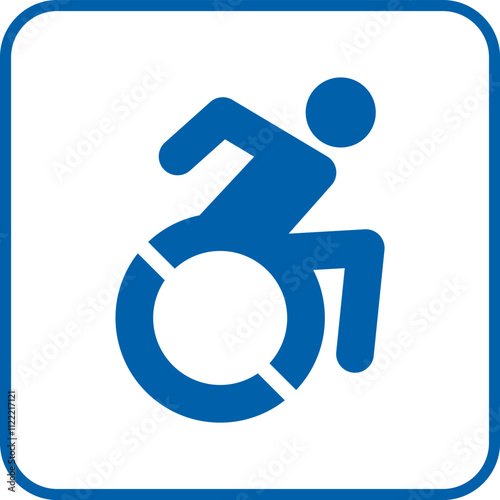 Handicapped sign icon vector symbol. Handicap parking sign.