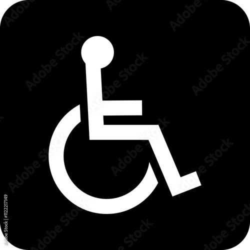 Handicapped sign icon vector symbol. Handicap parking sign.